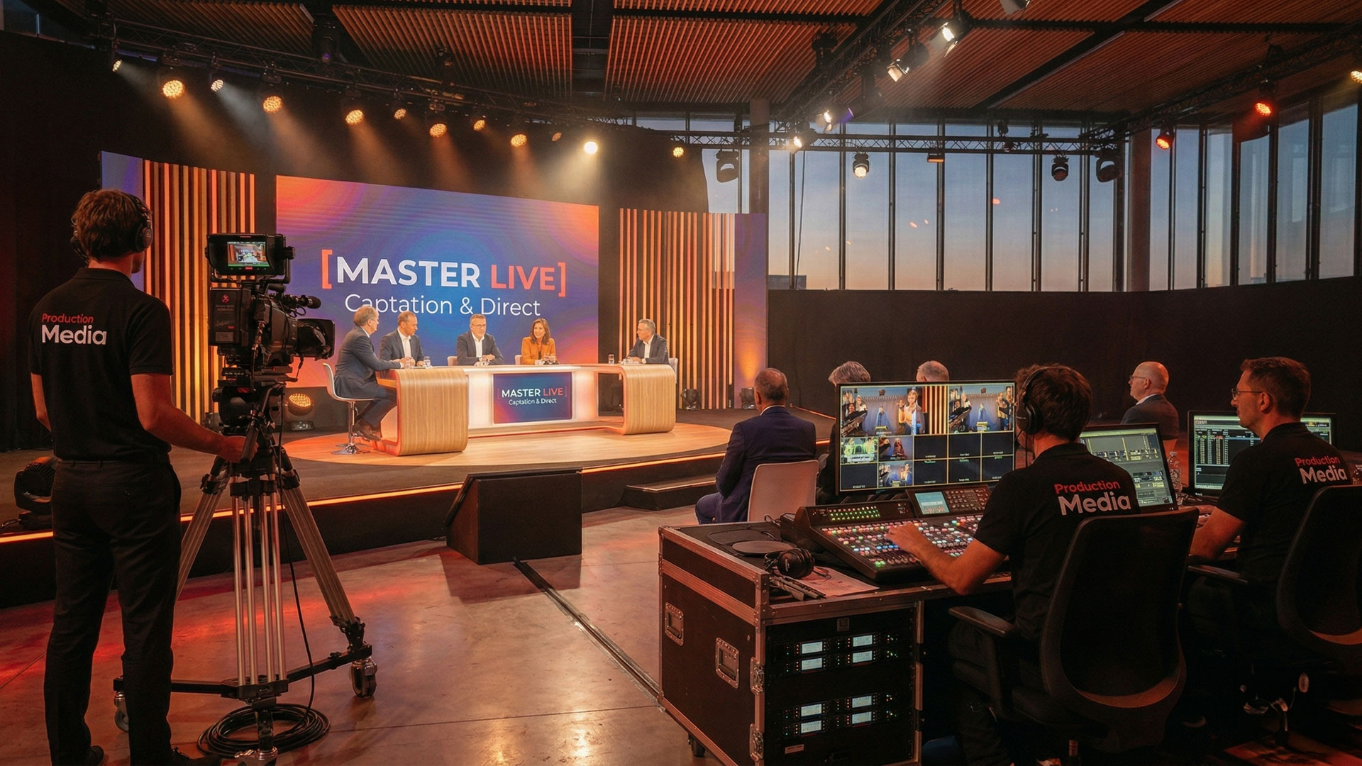 Régie de captation vidéo multicaméras en direct pour événement d'entreprise à Paris